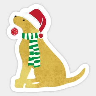 Christmas Yellow Lab Holiday Dog Sticker